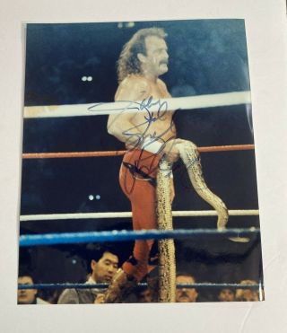 Wwf Superstar Wwe Jake The Snake Roberts 8x10 Signed Autograph Photo