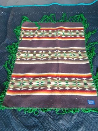 Vintage Beaver State Pendleton Woolen Mills Chief Native American Blanket 42 " ×31