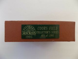 Colorado Rockies Coors Field Brick Collector 