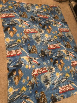 Vintage Battlestar Galactica Twin Flat Bed Sheet 1978