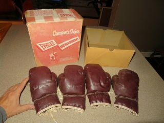 Vintage 2 Pair Everlast Jack Dempsey Boxing Gloves Youth Model 1101
