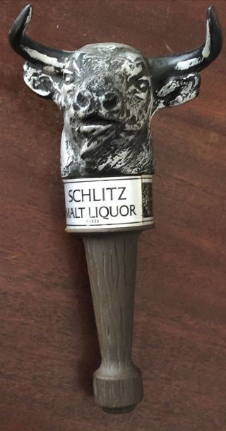 Vintage Schlitz Malt Liquor Bull Head Beer Tap Handle