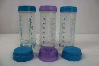 Vintage Playtex Drop In Nurser Bottles Aqua Blue Purple No Nipple 8oz