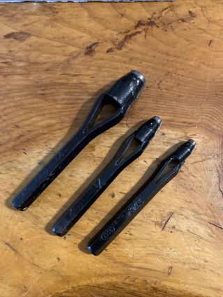 3 Vintage Leather Hole Punch 1 - Each 3/16”,  1/2 ",  1/4” Adco