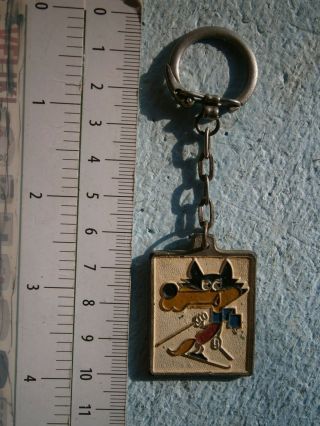 Olympic Games Sarajevo 1984 Vucko VuČko Mascot Key Ring Chain Souvenir Ski Skiin