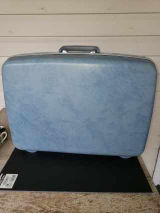 Vtg Light Blue Samsonite Silhouette Hard Shell Suitcase Luggage