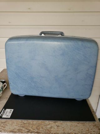 Vtg Light Blue Samsonite Silhouette Hard Shell Suitcase Luggage 2