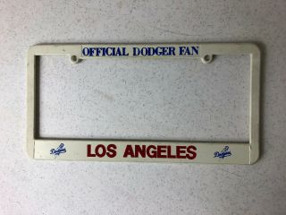 Vintage Los Angeles Dodgers World Series Plastic License Plate Frame