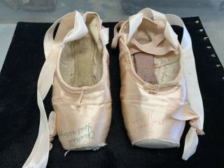 Vintage Signed Satin Pointe Ballet Shoes