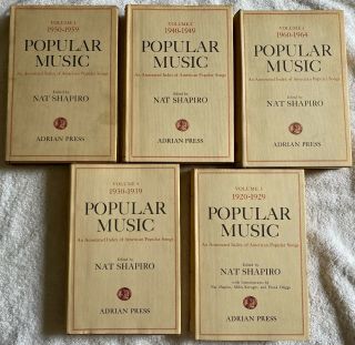 Popular Music: Index Of American Songs 5 - Book Set Nat Shapiro 1964 Hc/dj 1st Ed.