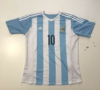 Mens Adidas Argentina Lionel Messi Home Jersey 2015 - 2016 Size Medium