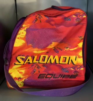 Vintage Salomon Club Ski Boot Bag Neon 80s Retro