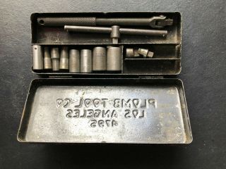Vintage Plomb Tool Drive Socket Set With Metal Box