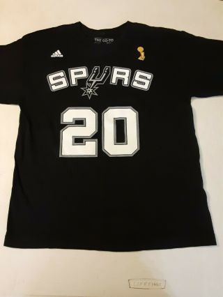 Adidas Manu Ginobili San Antonio Spurs Player Jersey T - Shirt Youth M