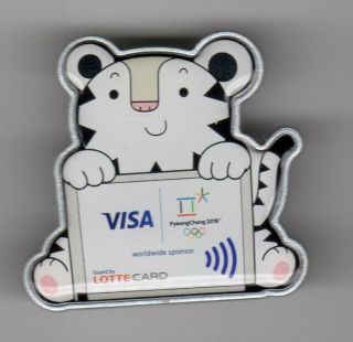 Pyeongchang 2018.  Olympic Games.  Sponsor Pin.  Visa.  An Actual Credit Card
