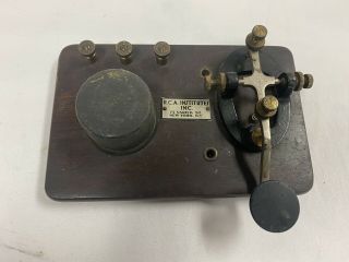 Vintage R C A Institutes Morse Code Telegraph Key
