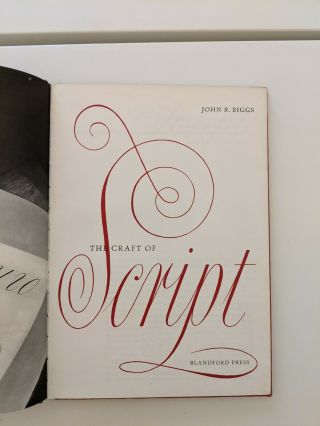 " The Craft Of Script " By John R.  Biggs (1964) Hand Lettering Classic