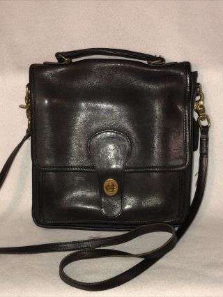 Vintage Coach Willis Bag Black Leather Purse
