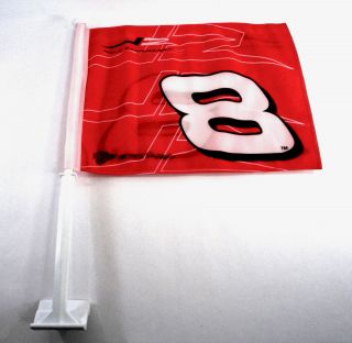 Nascar Dale Earnhardt Jr 8 Red Winners Circle 2 - Sided Car Auto Window Flag Exc.