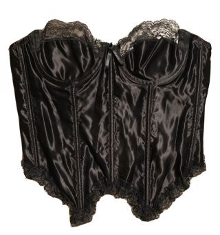 Vintage 90s Frederick’s Of Hollywood Black Lace Bustier 36 Sexy Lingerie