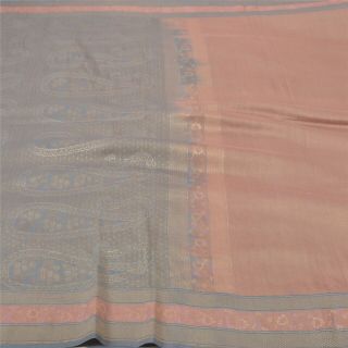 Sanskriti Vintage Pink Indian Sari Pure Silk Woven Premium Sarees Craft Fabric