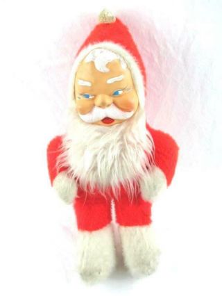 Vintage Genie Toys Inc.  Santa Claus Red Doll Rubber Face 1950 