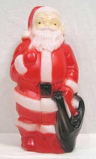 Vintage Empire Christmas Blow Mold Light Santa W Black Sack 1968 13 "