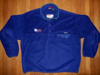 Vintage Patagonia Snap T Fleece Shirt Base Layer Jacket Sailing Logo Men 