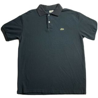 Lacoste Vintage Men’s Size 6 Xl Black Button Up Polo Golf Shirt Alligator Logo