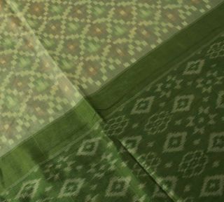 Vintage Indian Saree 100 Pure Silk Hand Woven Ikat Patola Sari Craft Fabric