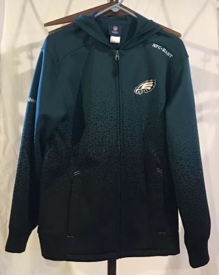 Nfl Reebok Philadelphia Eagles Full Zip Hoodie Sweatshirt Jacket Oversized Small