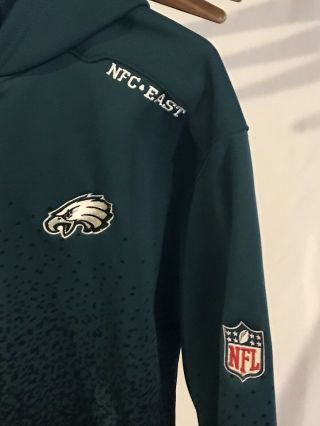 NFL Reebok Philadelphia Eagles Full Zip Hoodie Sweatshirt Jacket OVERSIZED Small 3