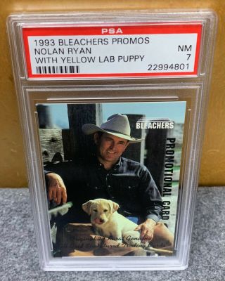 1993 Bleachers Promos Nolan Ryan With Yellow Lab Puppy Psa 7