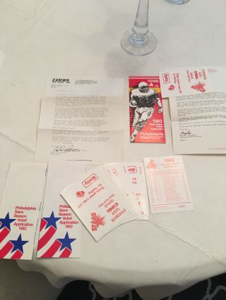 Usfl Philadelphia Stars Football Season Ticket Brochure Letter Schedule Vintage