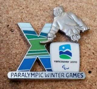 Authentic Vancouver 2010 Paralympics Winter Games X Ice Sledge Hockey Pin