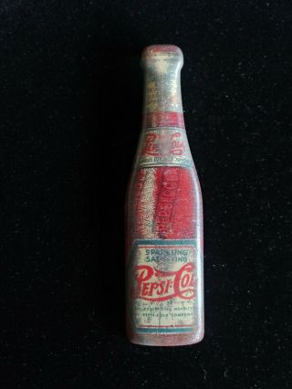 Vintage Lithograph Tin Metal Pepsi Cola Double Dot Bottle Opener - 1940s
