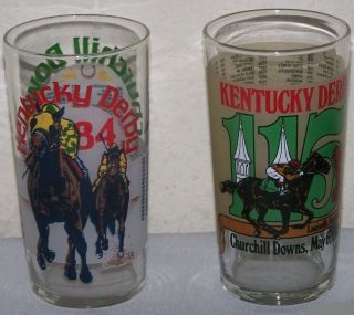 1984 And 1989 Official Kentucky Derby Glass Duo -