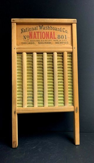 Vintage National Washboard Co The Brass King No.  801 Brass Washboard