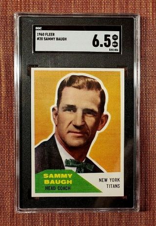 1960 Fleer 20 Sammy Baugh York Titans Vintage Football Card Sgc6.  5