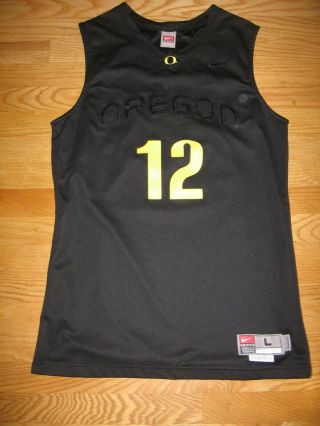 Oregon Ducks 12 Sewn On Patches Ncaa Basketball Black Jersey By Team Nike