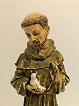 Vintage Catholic Enesco Japan Saint St.  Francis Of Assisi Statue Figure 13 Inch