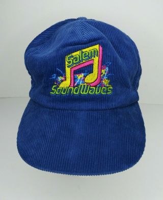 Vintage Camel Soundwaves Corduroy Snapback Hat Baseball Cap Blue Promo