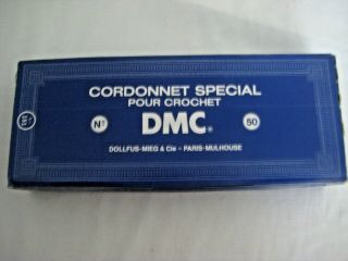 Vintage Dmc Cordonnet Special 10pc Size 50 Crochet Thread 100 Cotton Blanc