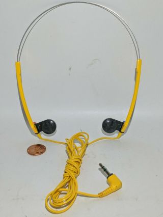 Vintage Sony Dynamic Stereo Headphones Mdr - W15 Yellow Sports