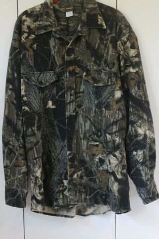 Vintage Ranger Camo Cotton Shirt Jacket Xl Hunting Pockets Button