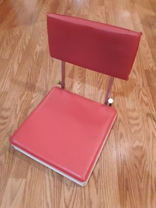Vintage Kr Industries Red Folding Padded Bleacher Stadium Boat Seat