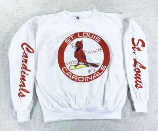 Vtg St Louis Cardinals Long Sleeve Graphic T Shirt 80s 1989 Mens Size Medium