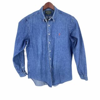 Vintage Ralph Lauren Polo Country Dry Goods Denim Jean Shirt Mens Large