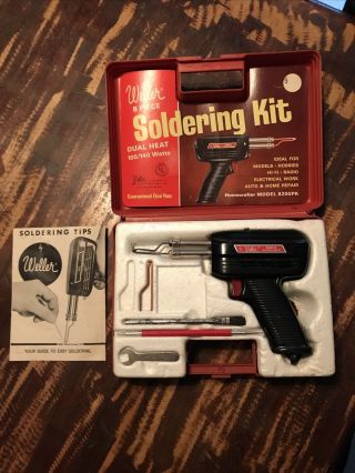 Vintage Weller 8200n Soldering Gun 8 Piece Kit W/ Case And Instructions