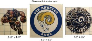 Los Angeles Rams Die - Cut Permanent Vinyl Decals (set Of 3)